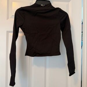 Naked Wardrobe two piece set — mock neck crop and suede feels pants